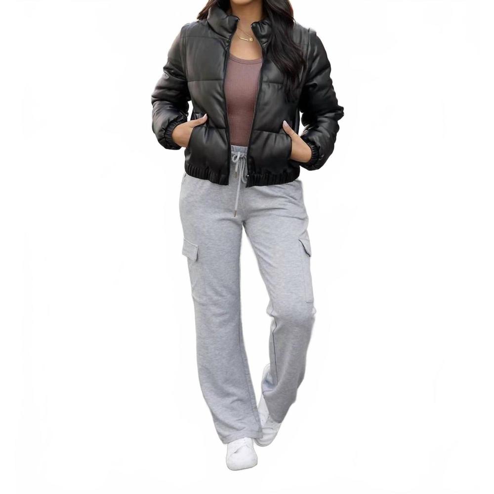 NEW GRACE AND LACE faux leather jacket in black